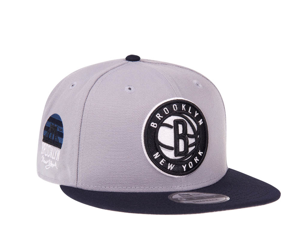 New Era Brooklyn Nets Bridge Gray Navy Edition 9Fifty Snapback Casquette