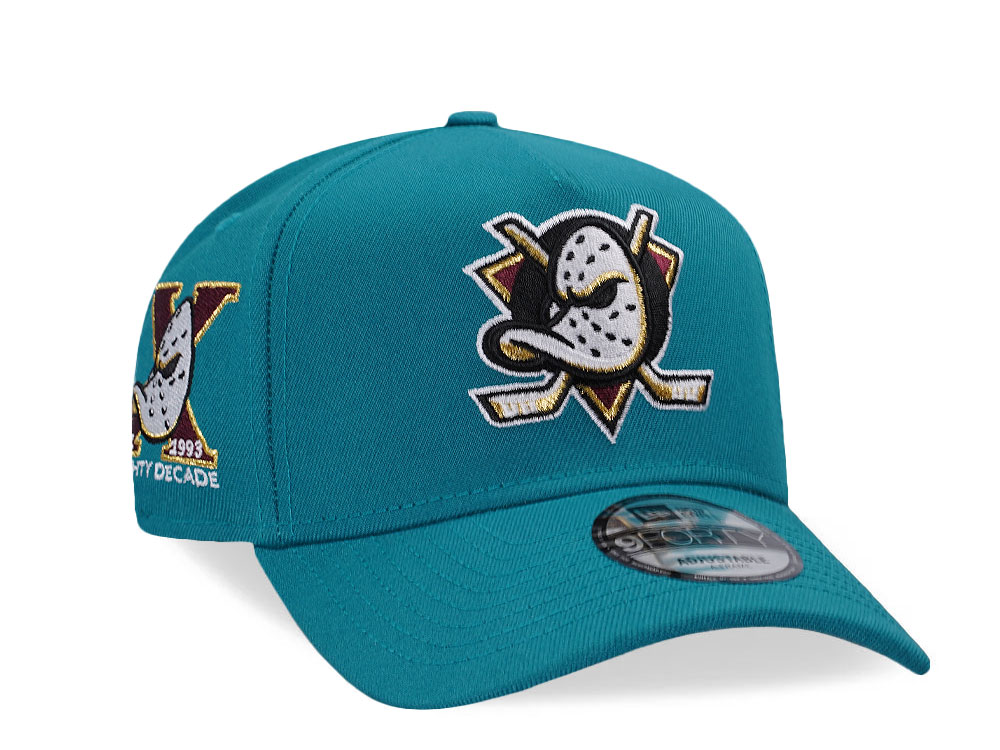 New Era Anaheim Ducks 10th Anniversary Teal Prime Edition 9Forty A Frame Snapback Casquette