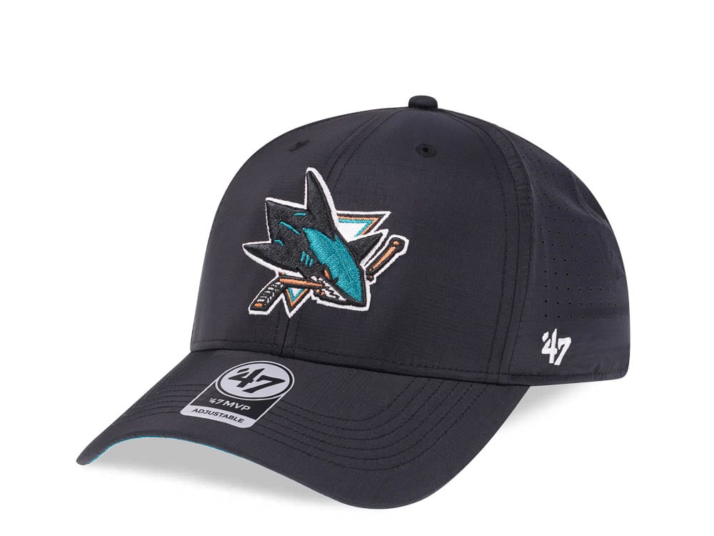 47Brand San Jose Sharks Black Back Line Nylon Strapback Casquette