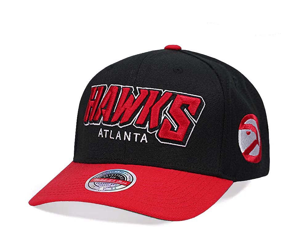 Mitchell & Ness Atlanta Hawks Shredder Stretch Hardwood Classic Red Flex Snapback Casquette