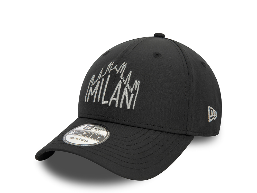 New Era AC Milan Black Reflective 9Forty Strapback Casquette