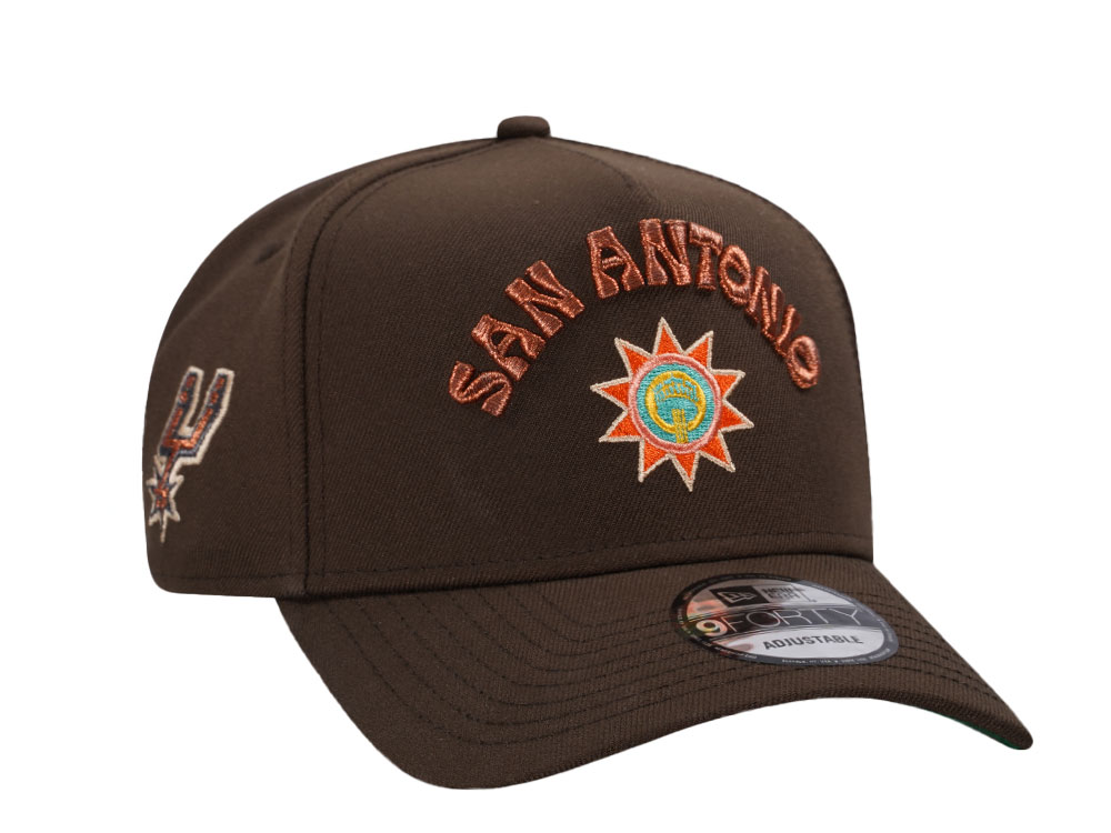 New Era San Antonio Spurs Copper Throwback Edition A Frame 9Forty Snapback Casquette