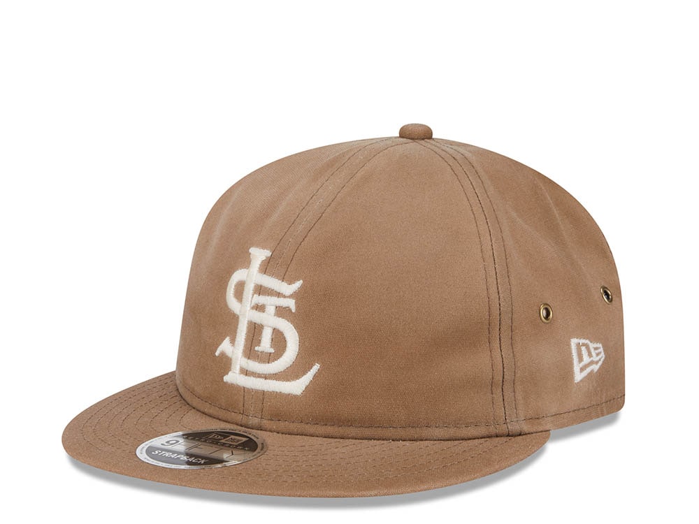 New Era St. Louis Cardinals Waxed Canvas Khaki 9Fifty Retro Crown Strapback Casquette