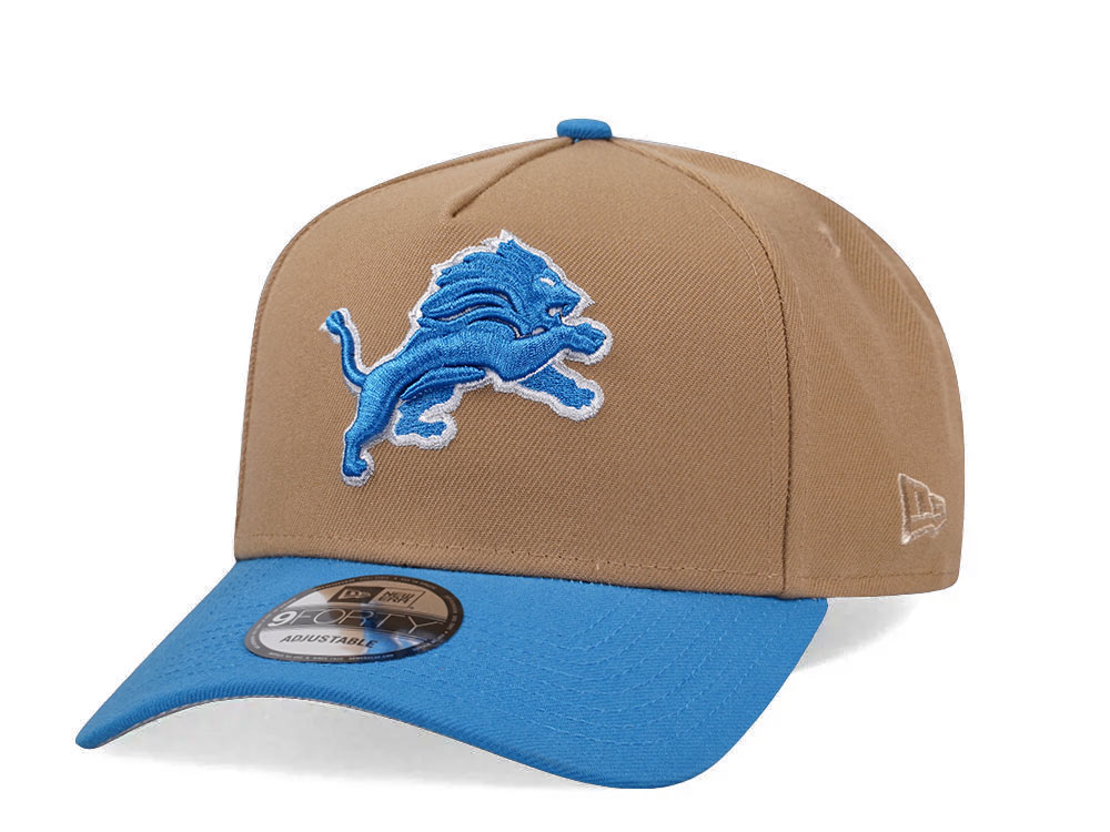 New Era Detroit Lions Khaki Two Tone Edition 9Forty A Frame Snapback Casquette