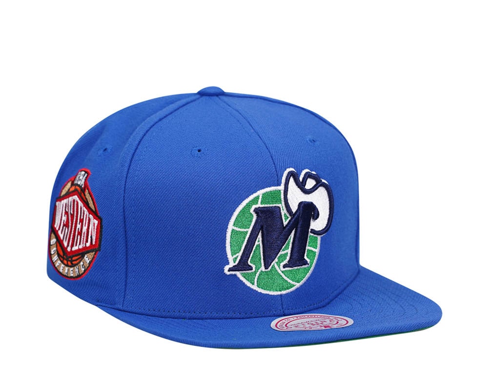 Mitchell & Ness Dallas Mavericks Conference Patch Blue Snapback Casquette