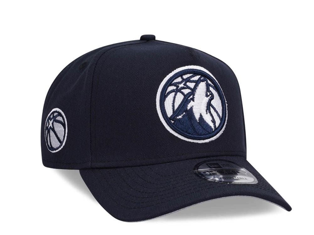 New Era Minnesota Timberwolves Navy Classic Edition 9Forty A Frame Snapback Casquette