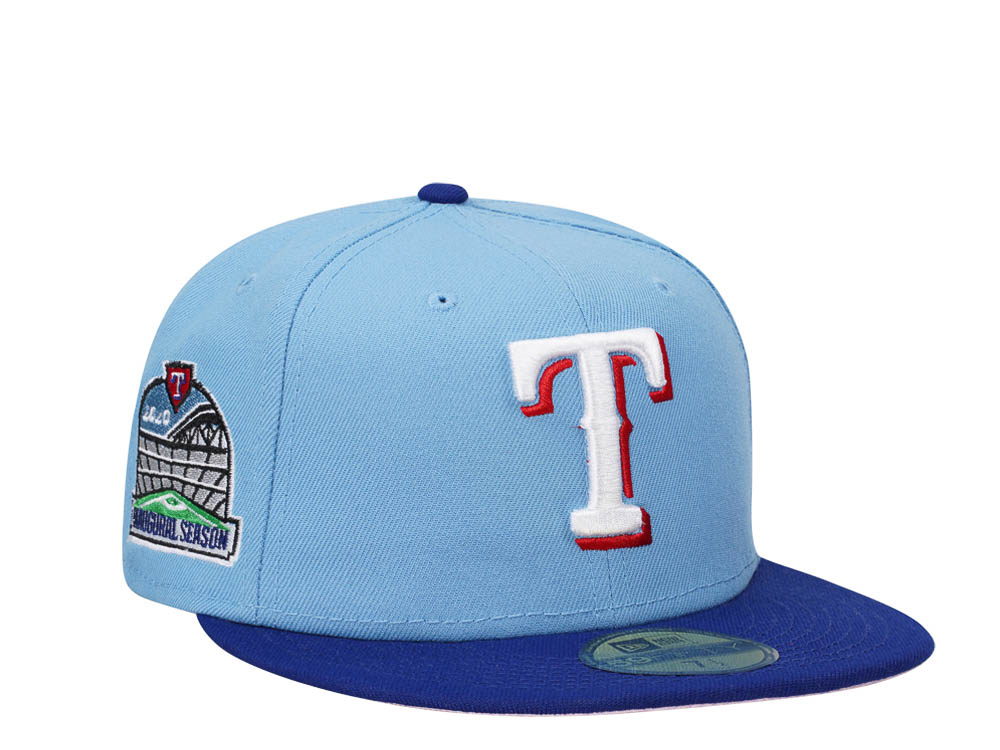 New Era Texas Rangers Inaugural Season 2020 Sky Pink Two Tone Edition 59Fifty Fitted Casquette