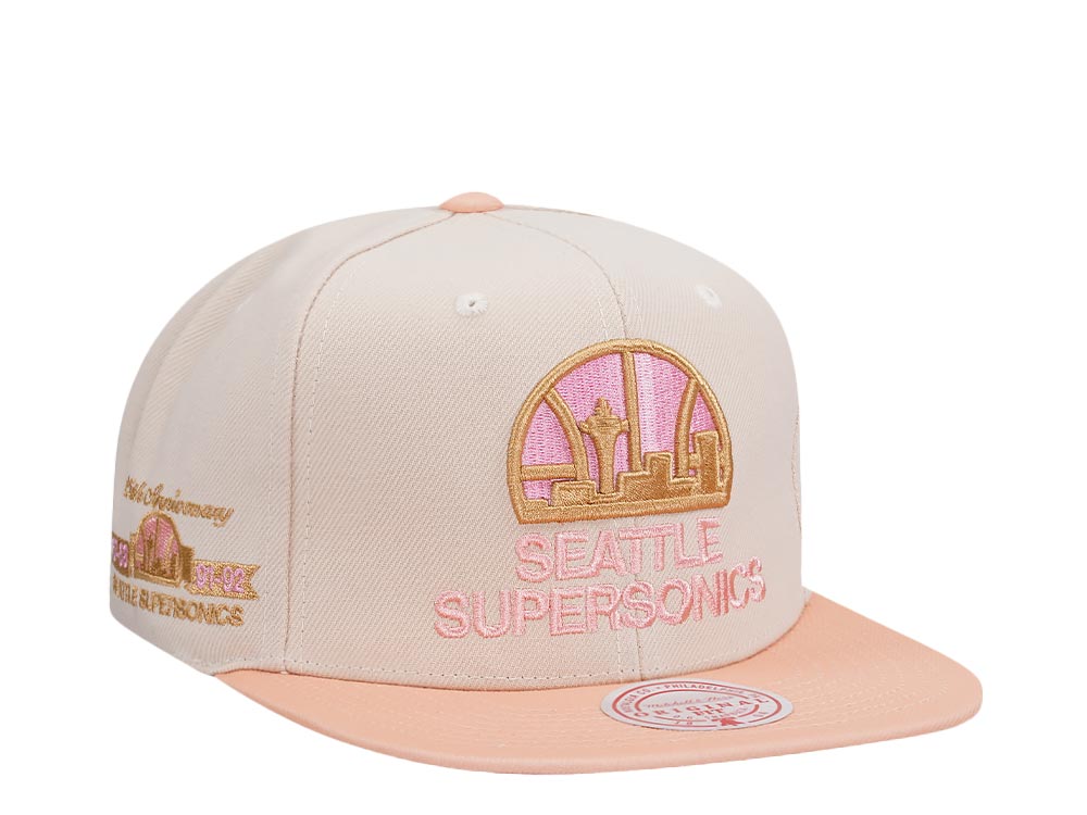 Mitchell & Ness Seattle Supersonics 25th Anniversary Lovers Lane Two Tone Hardwood Classic Snapback Casquette